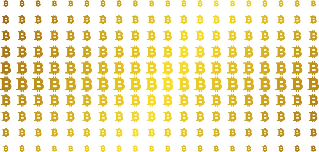 Bitcoin golden halftone array vector image