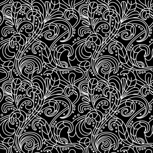 Set of abstract seamless patterns black and white Vector Image