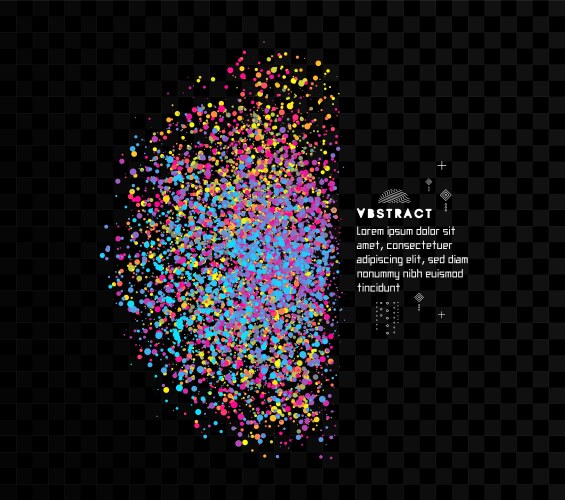 Chaotic particles empty space dynamic background vector image
