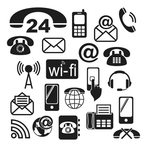 Contact icon set simplicity theme Royalty Free Vector Image