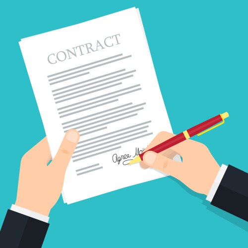 Contract signing concept Royalty Free Vector Image