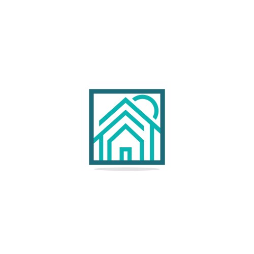 home realty line shape company logo vector