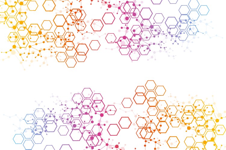 Science network pattern connecting lines and dots vector image