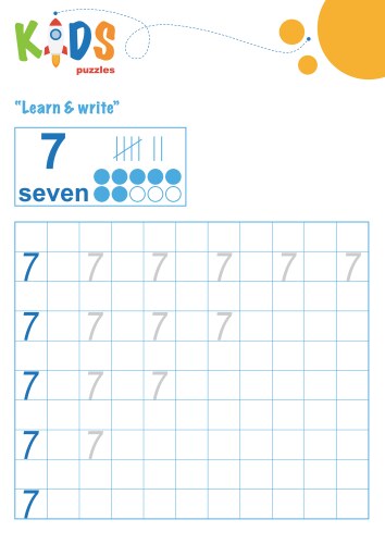 Learning numbers learn and write easy vector image