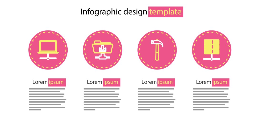 Set line hammer server data web hosting ftp vector image