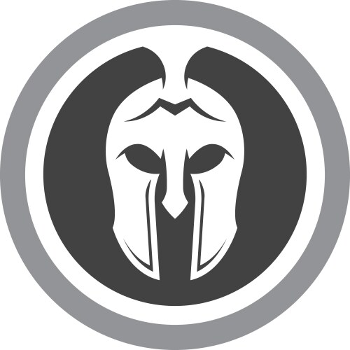 Spartan helmet logo template icon design Vector Image