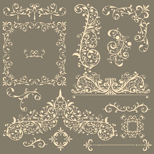 Vintage floral design elements Royalty Free Vector Image