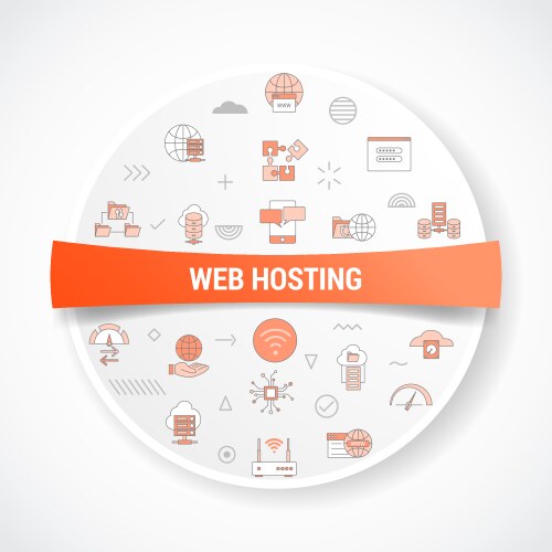 Web or website hosting concept with icon vector image