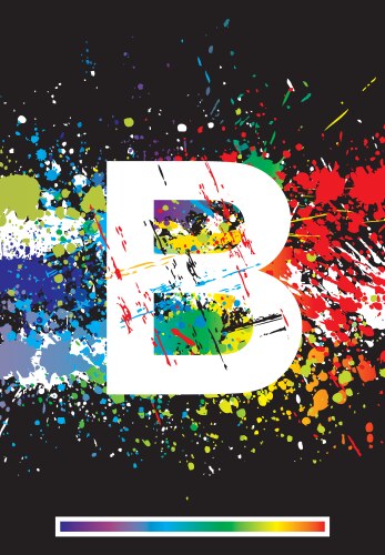 Gradient splashes font Royalty Free Vector Image