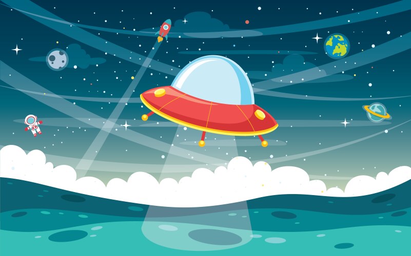 Ufo alien Royalty Free Vector Image - VectorStock