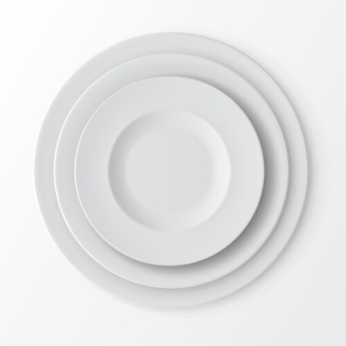 Tableware set of plates top view table setting vector image