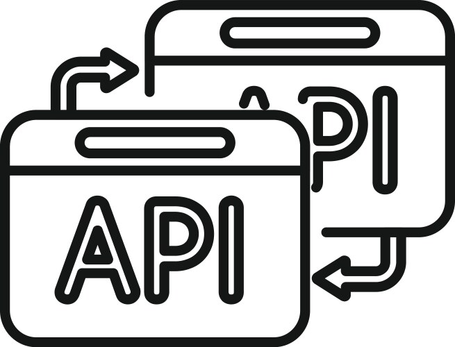 api change secure icon outline gear vector image