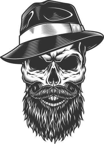 Skull in a Fedora Vector Image