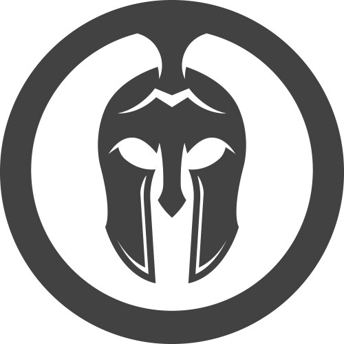 Spartan helmet logo template icon design Vector Image