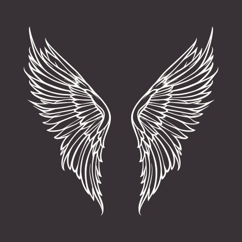 Vintage Angel Wings Icon Vector Image