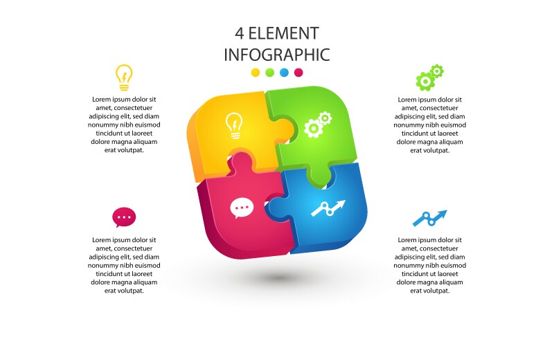 Four section infographic diagram Royalty Free Vector Image
