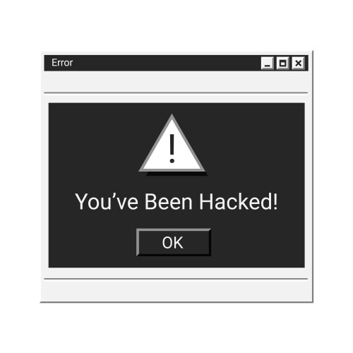 You have been hacker retro message in black color vector image