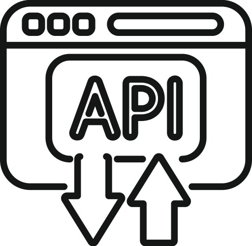 api change gear icon outline mobile server vector image