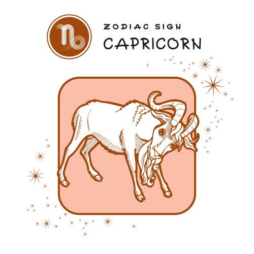 Capricorn Goat Zodiac Illustration Vector Image