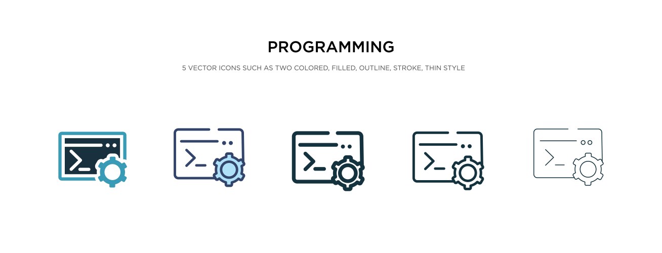 Programming icon in different style two colored vektorbild