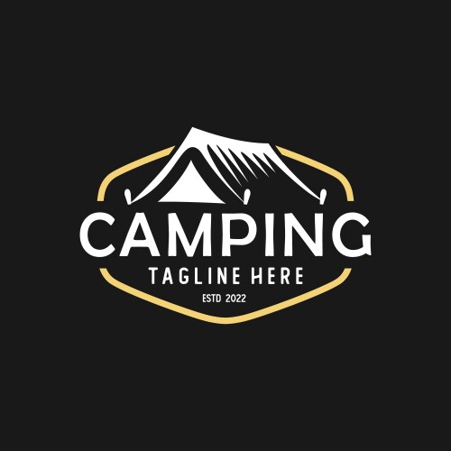 Vintage camping and outdoor adventure emblems Vector Image