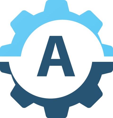 Gear solution logo initial d Royalty Free Vector Image