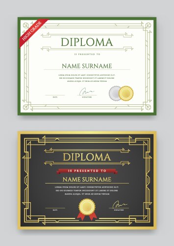 certificate vector image