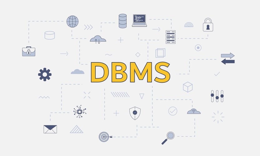 Dbms database management system concept with icon vector image