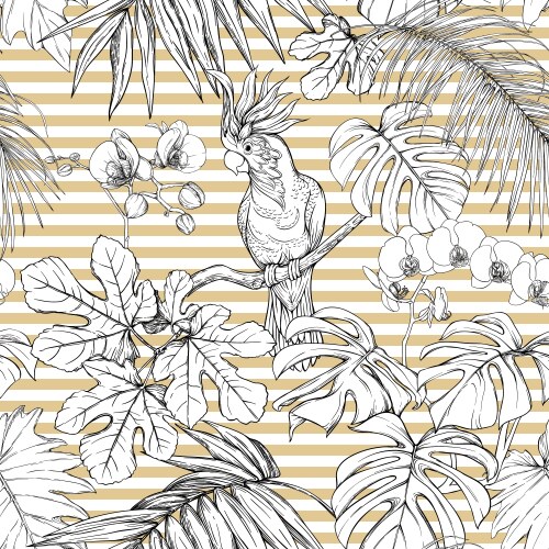Seamless pattern background with tropical plants Vector Image