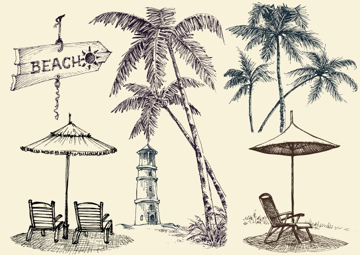Summer beach Royalty Free Vector Image - VectorStock