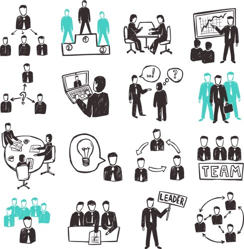 Organization solid icon set Royalty Free Vector Image