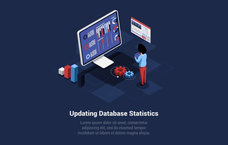 Updating database statistics concept vector image