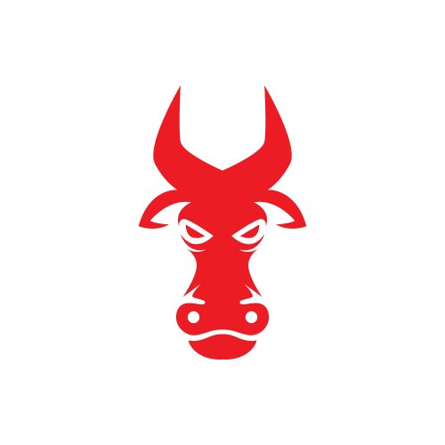 Bull head logo design Vector Image