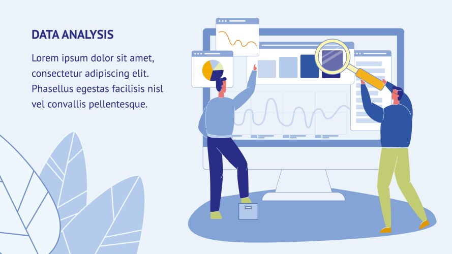 Data analysis web banner template with text space vektorbild