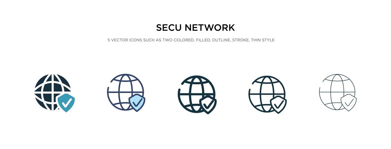 Secu network icon in different style two colored vector image