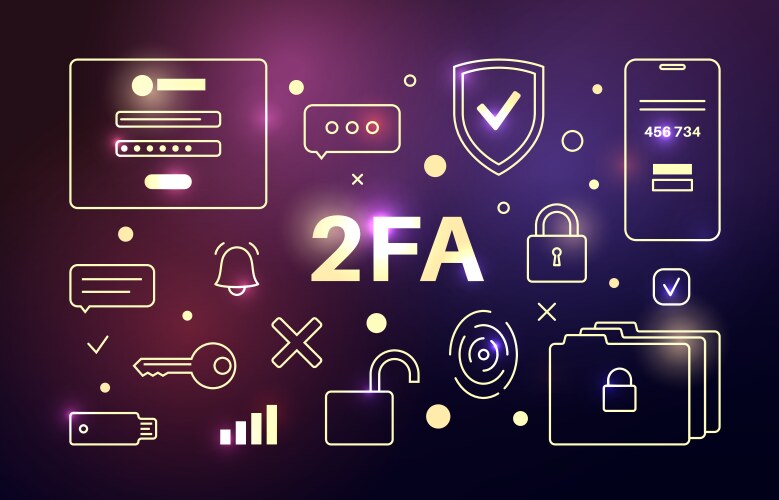 Two-Factor Authentication Security vector image