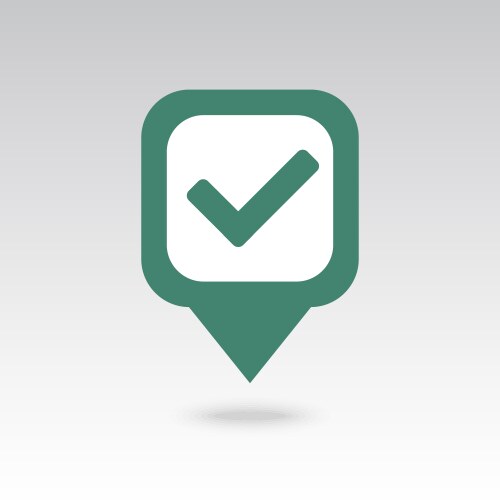 Check pin map icon pointer markers vector image