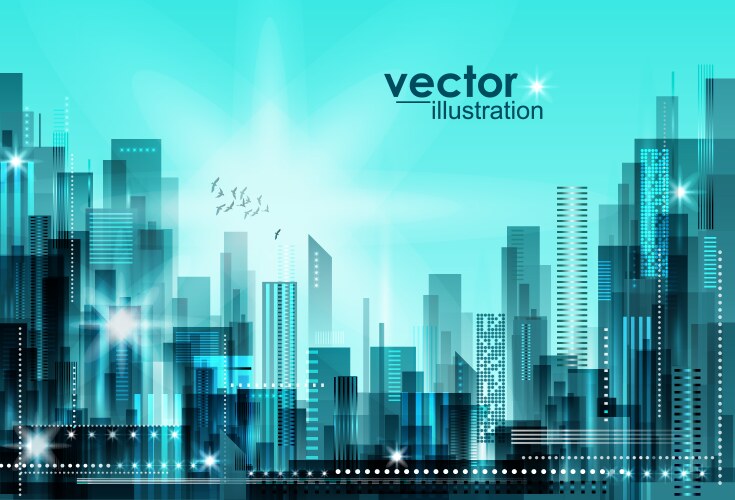 Day sun modern city skyscraper building cityscape Vector Image