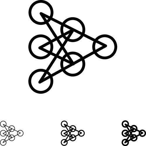 Learning deep algorithm data bold and thin black vector image