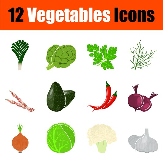 Vegetables icon set Royalty Free Vector Image - VectorStock