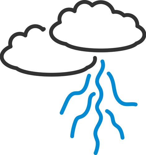 Clouds and lightning icon Royalty Free Vector Image