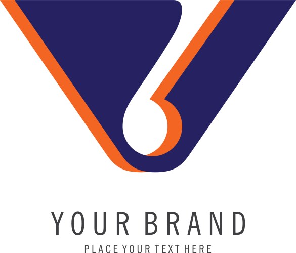 Round letter v concept logo Royalty Free Vector Image