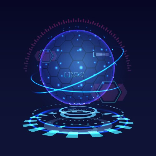 hologram projection planet hud interface display vector image