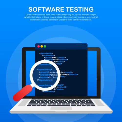 Software testing development workflow vektorbild