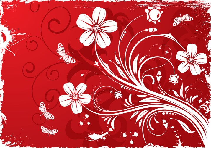 Red floral background Royalty Free Vector Image