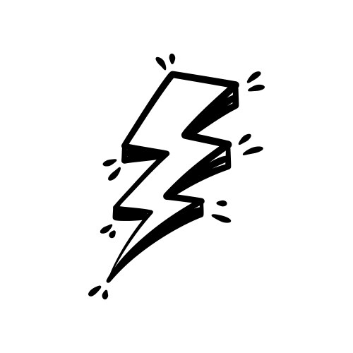 Lightning bolt sketch hand drawn Vector Image