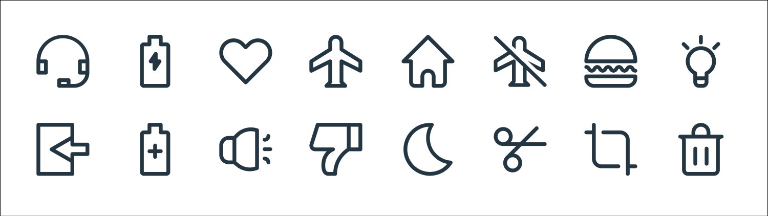 User interface line icons linear set quality vector image