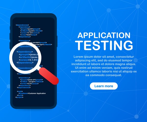 Application testing software development workflow vector image