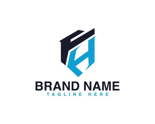 Fe geometric simple logo symbol Royalty Free Vector Image