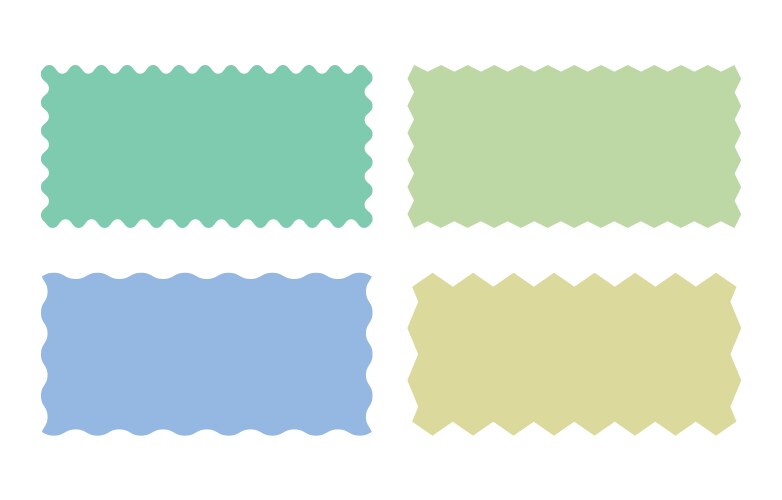 Set of empty color frame with postage stamp style vector image